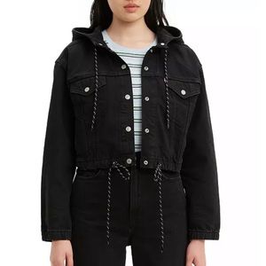 Levi’s Synched Hooded Cropped Denim Jacket